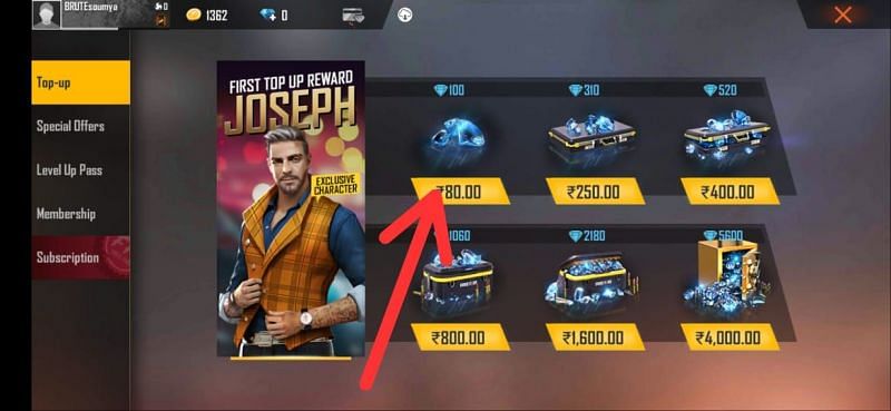 Tap on the desired purchase